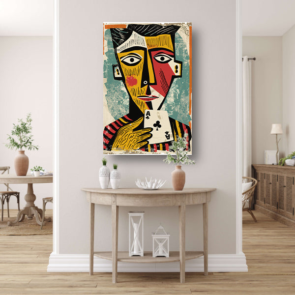 Kubistisch Portret met Kaart acrylglas