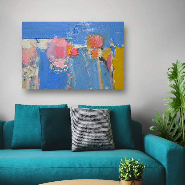 Kleurrijke abstracte expressie schilderij canvas