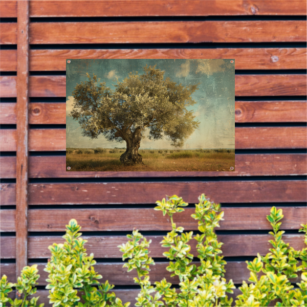 Olijfboom in Impressionistische Stijl tuinposter
