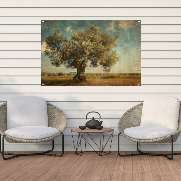 Olijfboom in Impressionistische Stijl tuinposter