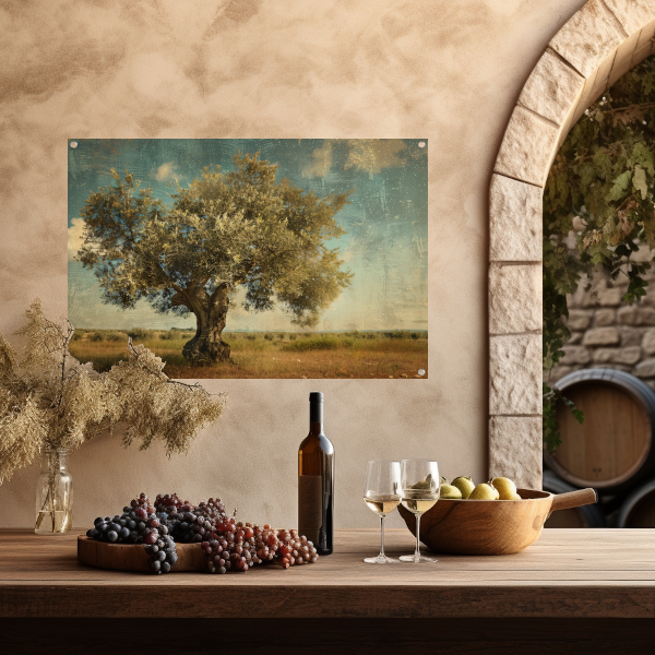Olijfboom in Impressionistische Stijl tuinposter