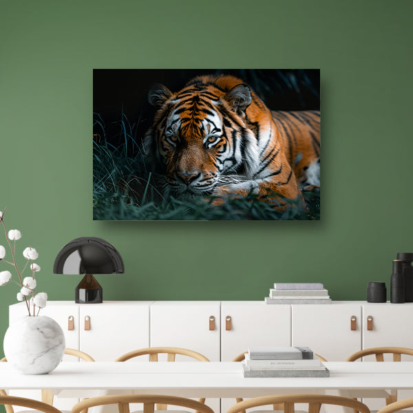 Majestueuze tijger in natuurlijke omgeving canvas
