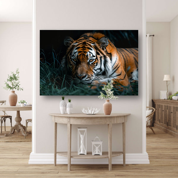 Majestueuze tijger in natuurlijke omgeving canvas