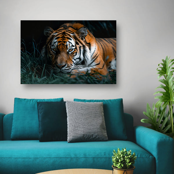 Majestueuze tijger in natuurlijke omgeving canvas