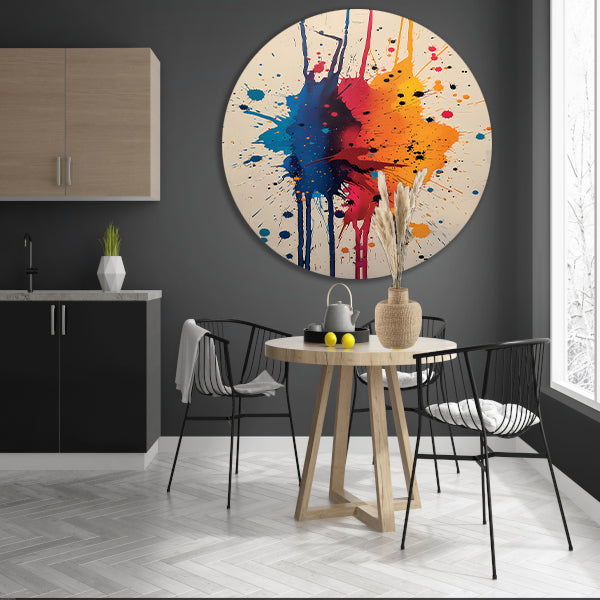 Abstract met Kleurrijk verfspatten forex muurcirkel