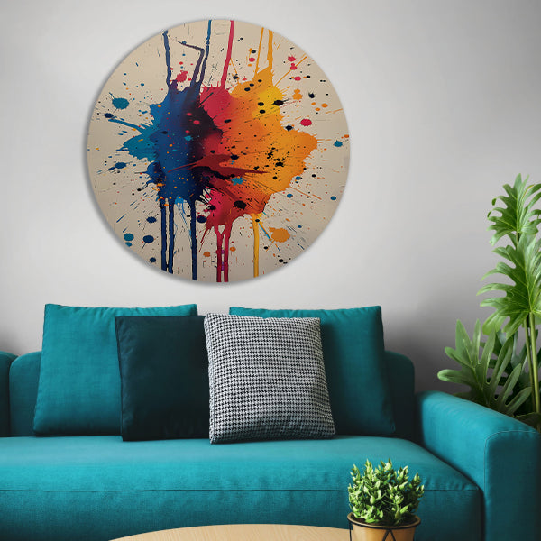 Abstract met Kleurrijk verfspatten forex muurcirkel