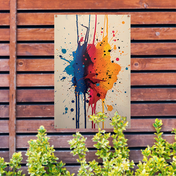 Abstract met Kleurrijk verfspatten tuinposter