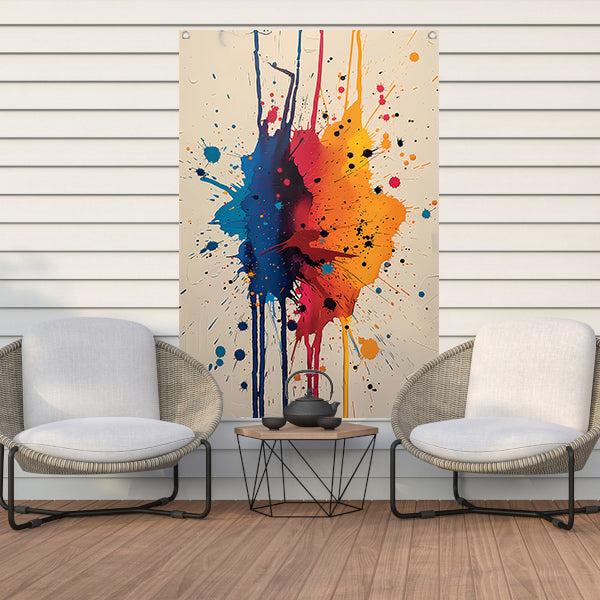Abstract met Kleurrijk verfspatten tuinposter