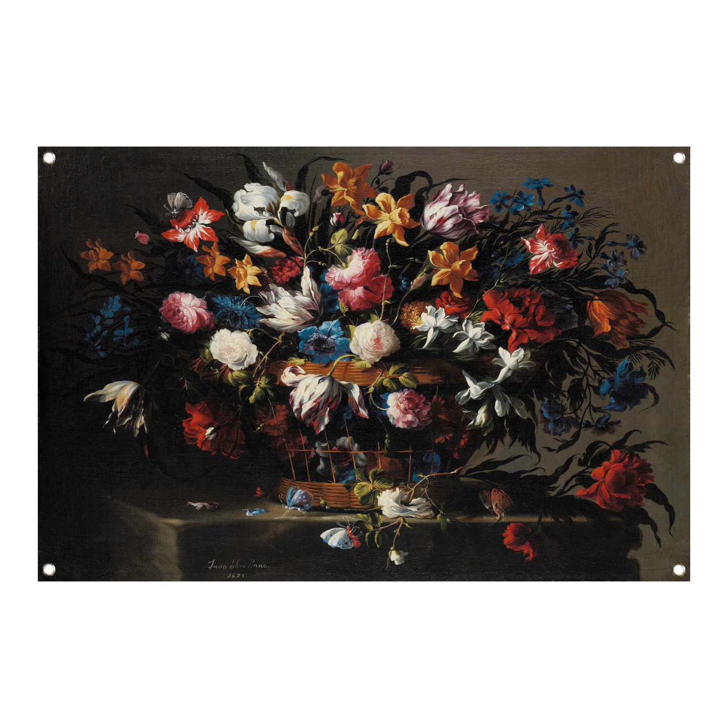 Kleine mand met bloemen - Juan de Arellano tuinposter