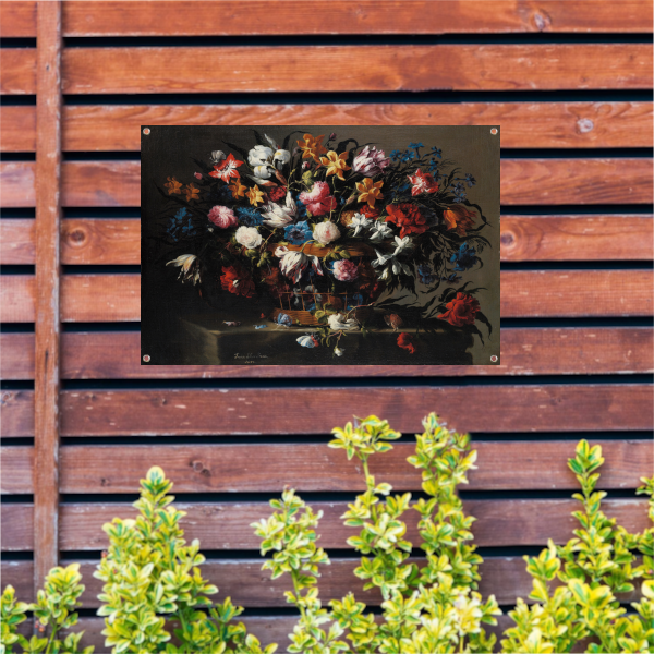 Kleine mand met bloemen - Juan de Arellano tuinposter