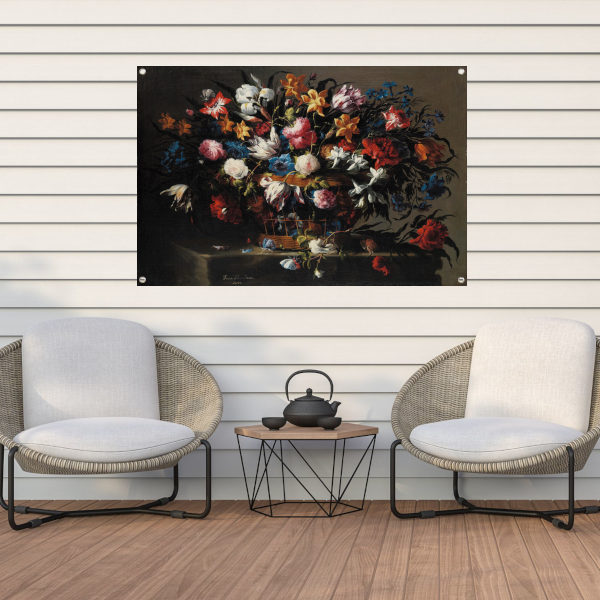 Kleine mand met bloemen - Juan de Arellano tuinposter