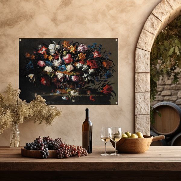 Kleine mand met bloemen - Juan de Arellano tuinposter