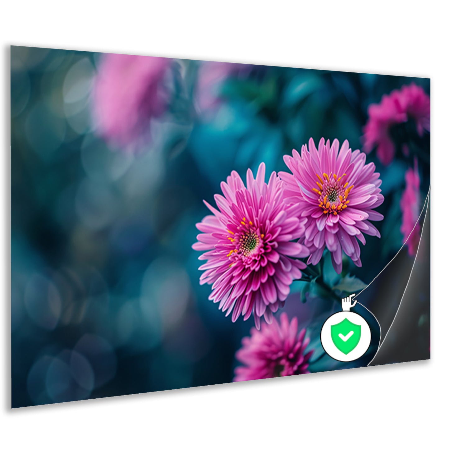 Close-up van roze bloemen met achtergrond poster