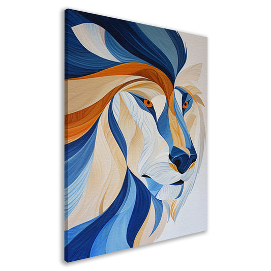 Abstract kleurrijk kunstwerk van leeuw canvas