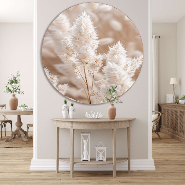 Close-up van Beige Aar Pluimen forex muurcirkel