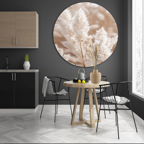 Close-up van Beige Aar Pluimen forex muurcirkel