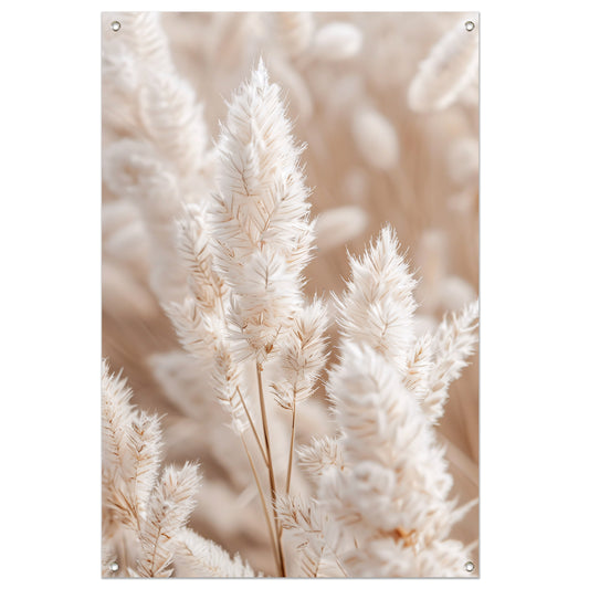 Close-up van Beige Aar Pluimen tuinposter