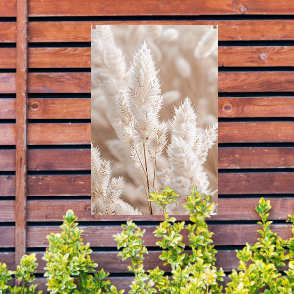 Close-up van Beige Aar Pluimen tuinposter