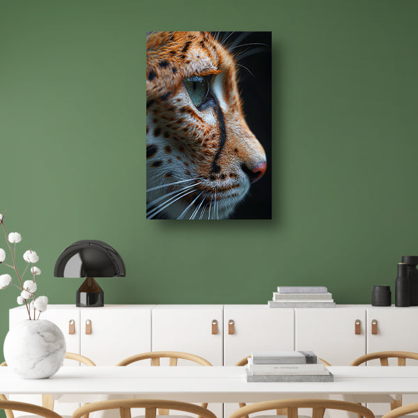 Intense blik van een luipaard in close-up canvas