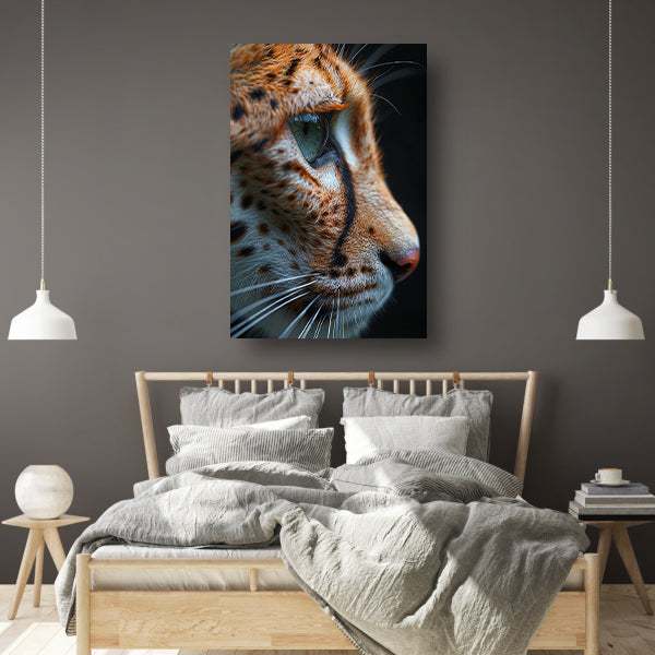 Intense blik van een luipaard in close-up poster