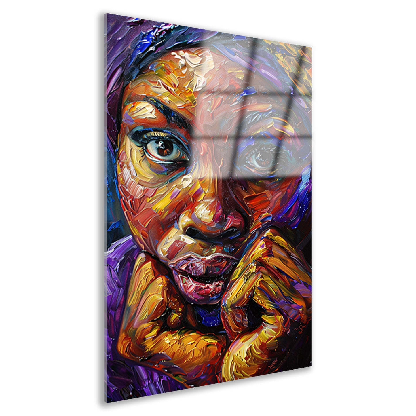 Kleurrijk abstract portret van Afrikaanse vrouw acrylglas