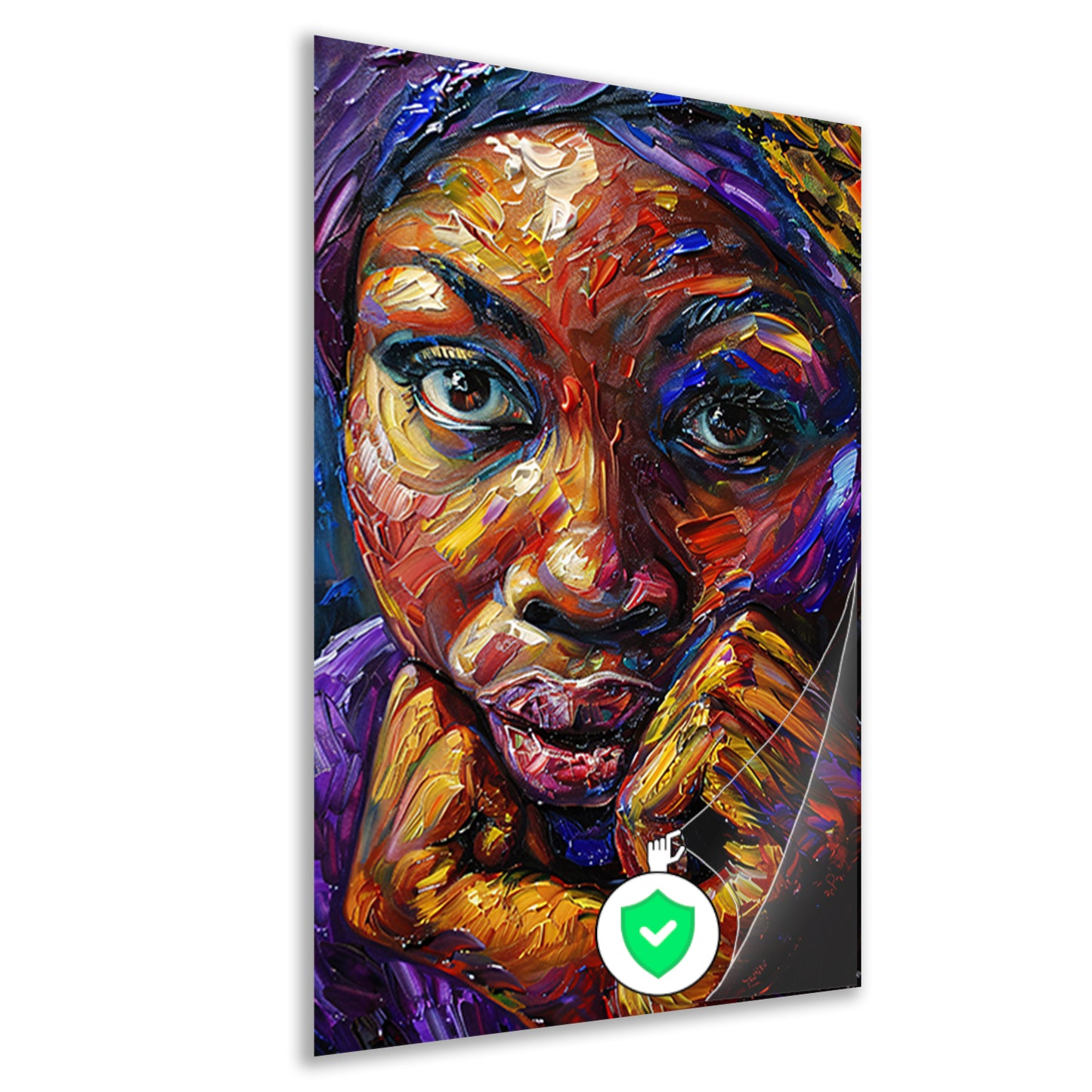 Kleurrijk abstract portret van Afrikaanse vrouw poster