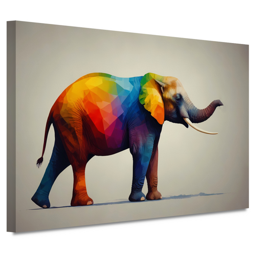 Abstracte veelkleurige olifant in moderne stijl canvas