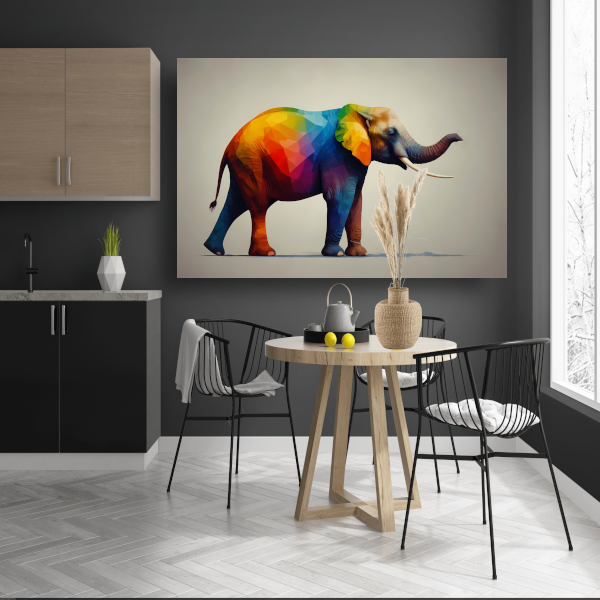 Abstracte veelkleurige olifant in moderne stijl poster