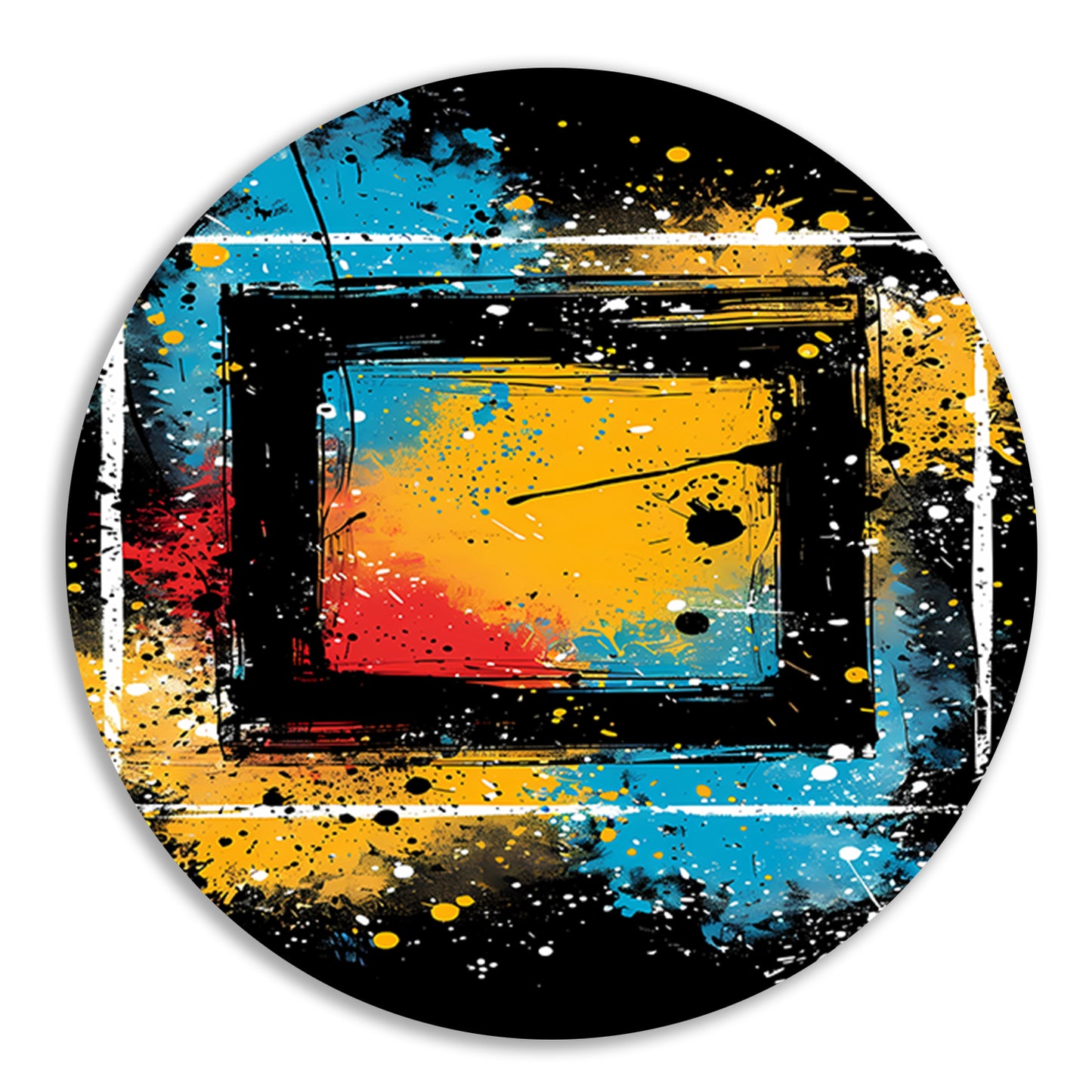 Abstract met Kleurrijk Verfspatten forex muurcirkel
