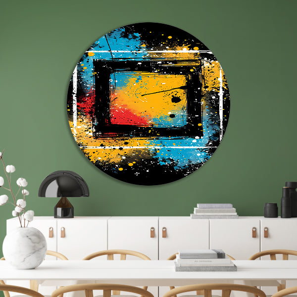 Abstract met Kleurrijk Verfspatten forex muurcirkel
