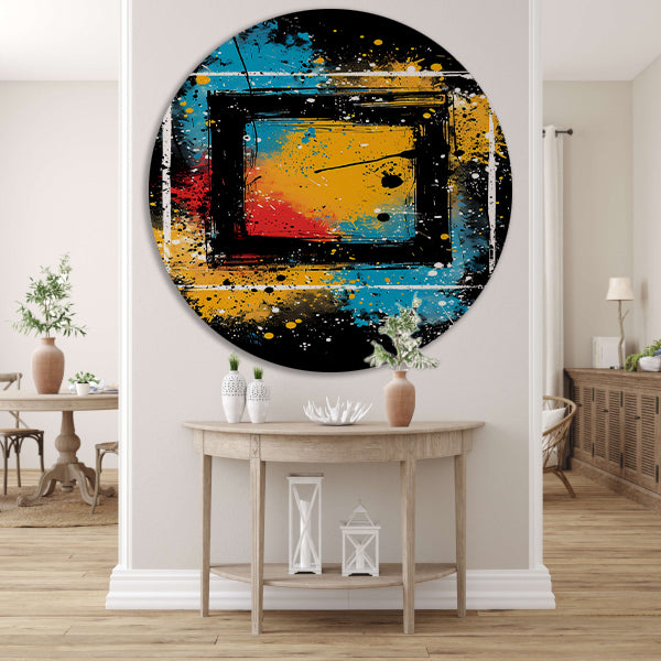 Abstract met Kleurrijk Verfspatten forex muurcirkel