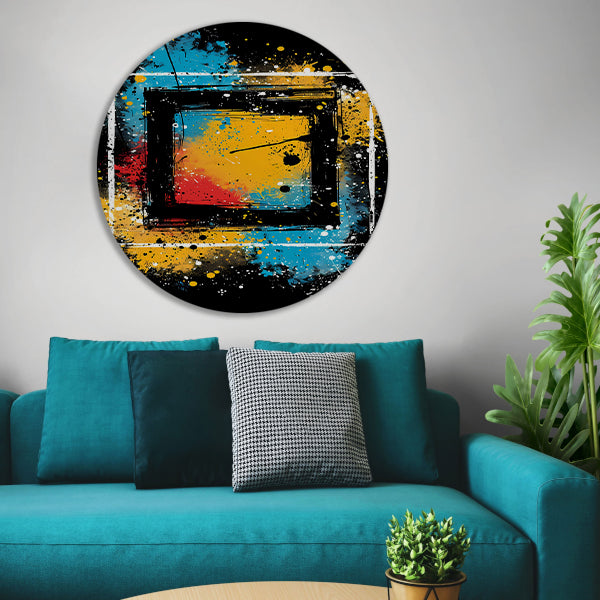 Abstract met Kleurrijk Verfspatten forex muurcirkel