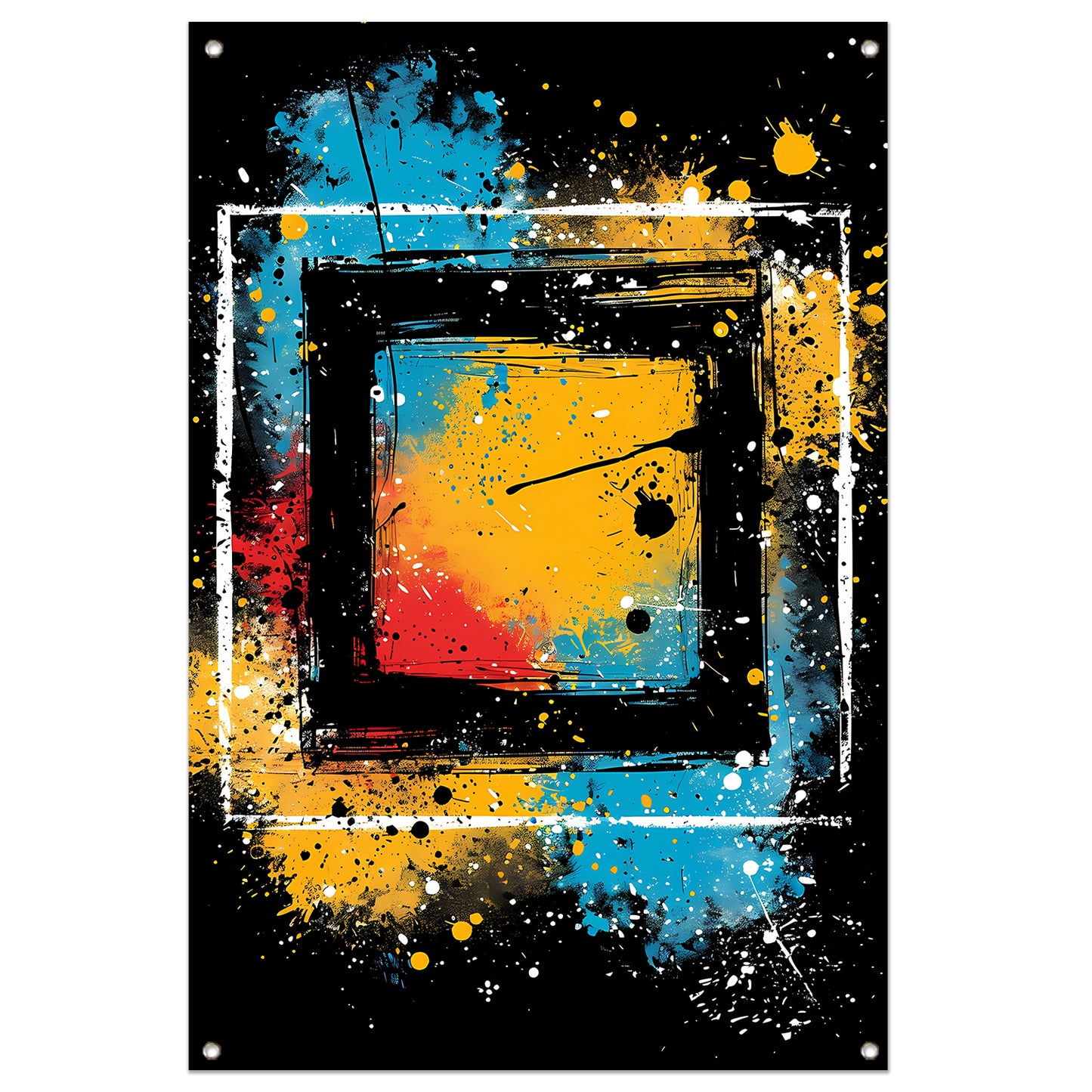 Abstract met Kleurrijk Verfspatten tuinposter