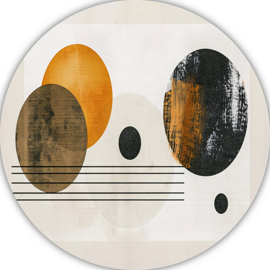 Overlappende Cirkels en Strakke Lijnen Kunstwerk aluminium muurcirkel