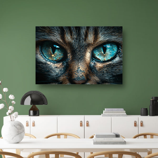 Betoverende kat met stralende blauwe ogen poster