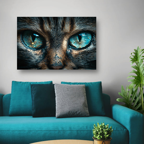 Betoverende kat met stralende blauwe ogen acrylglas