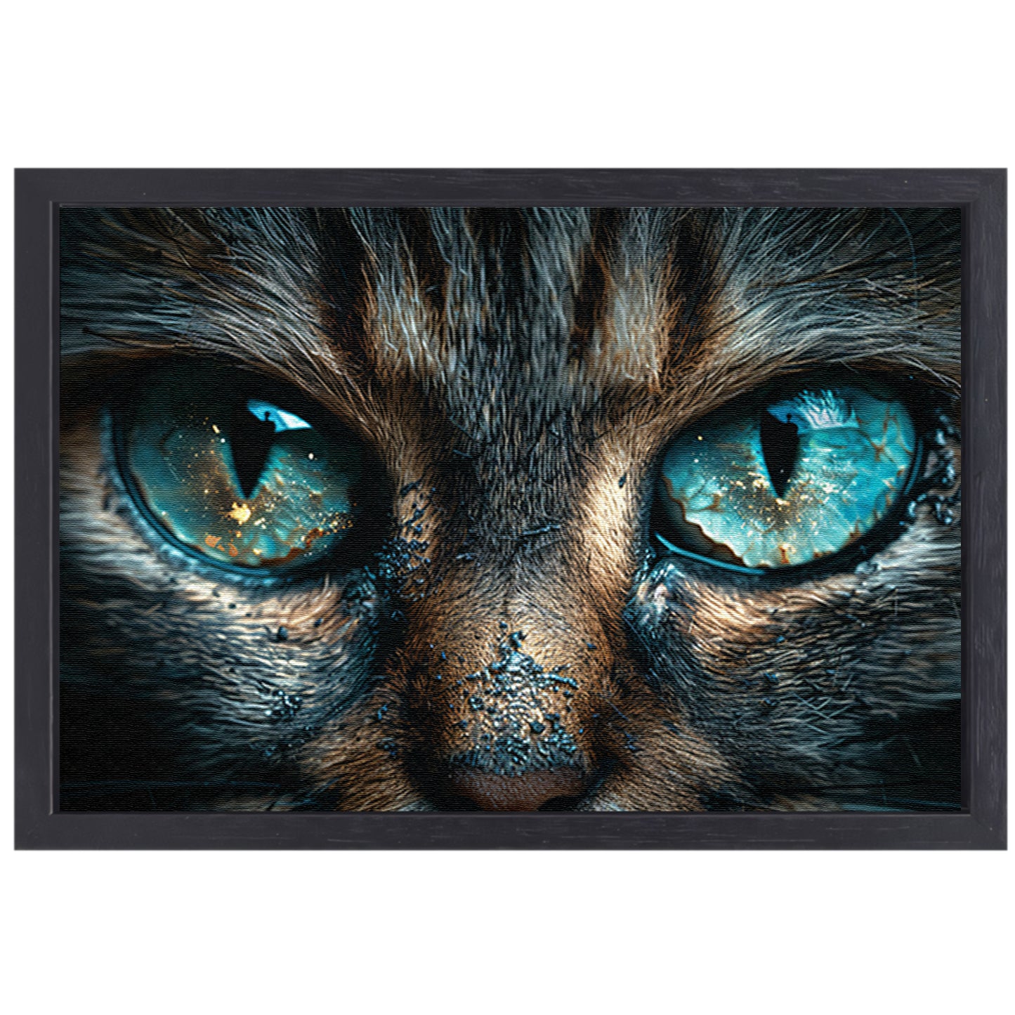 Betoverende kat met stralende blauwe ogen canvas met baklijst