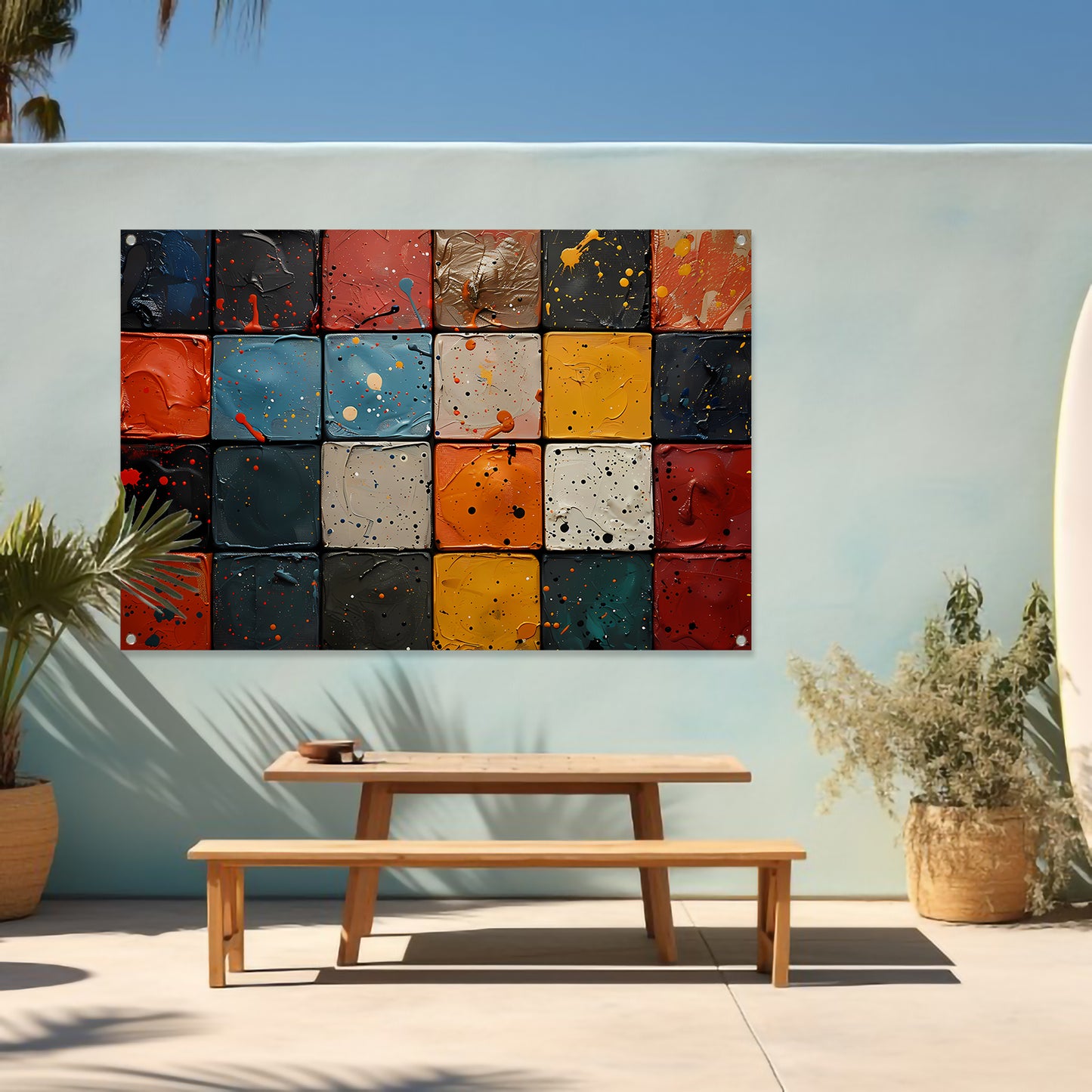 Minimalistisch kleurensymfonie tuinposter