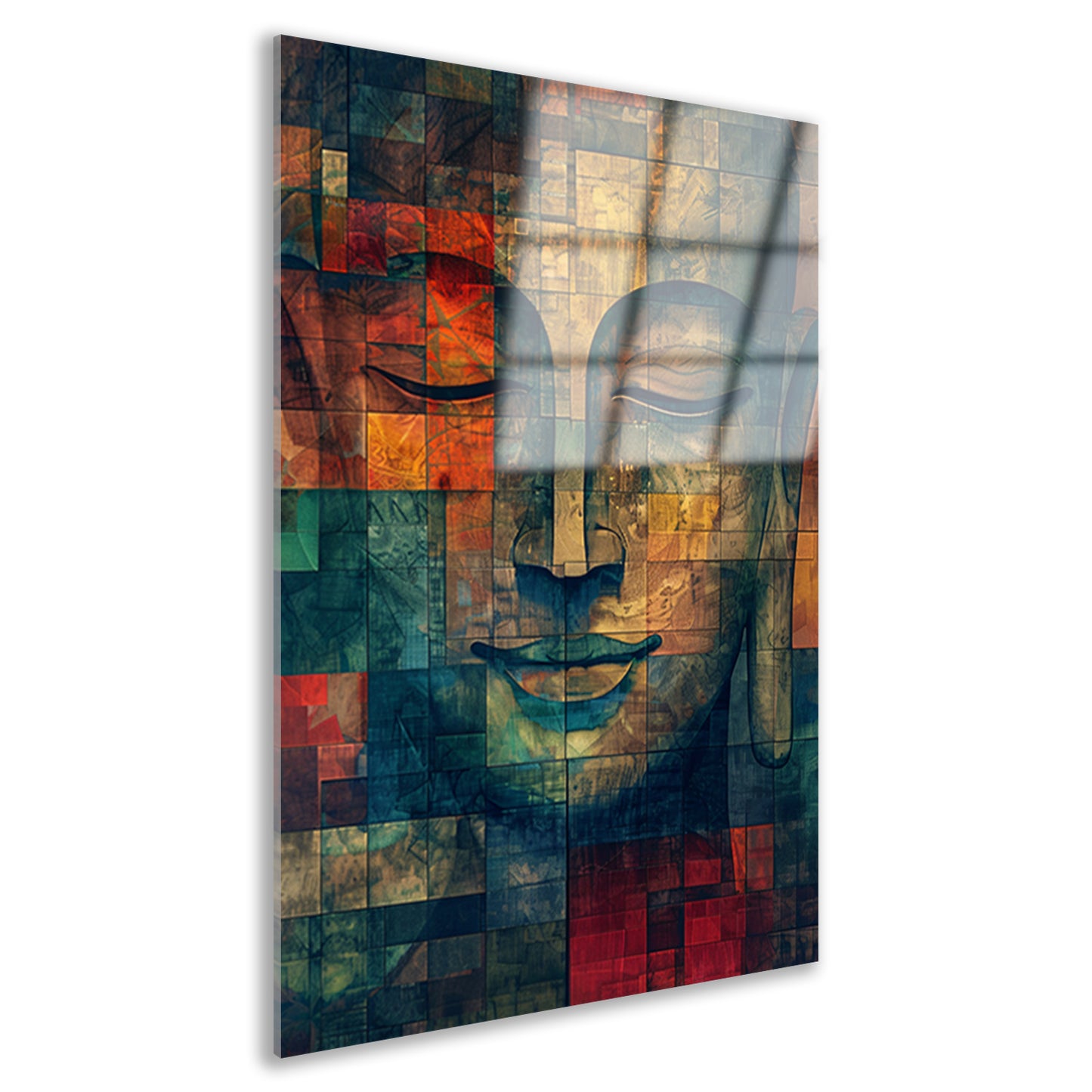 Abstracte Boeddha in kleurrijke kubistische stijl acrylglas