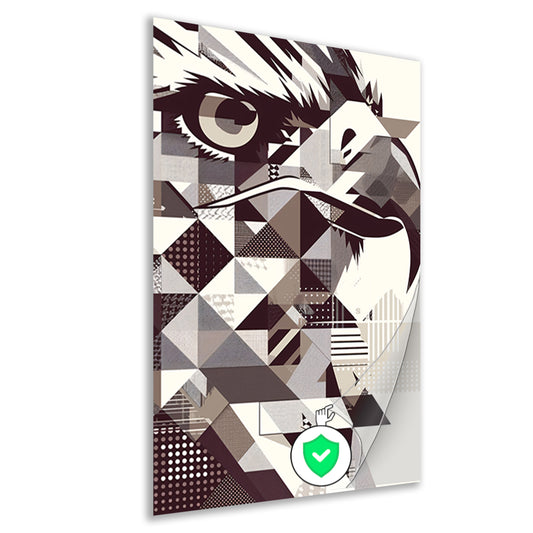 Abstract Geometrische Adelaar in Zwart-Wit poster