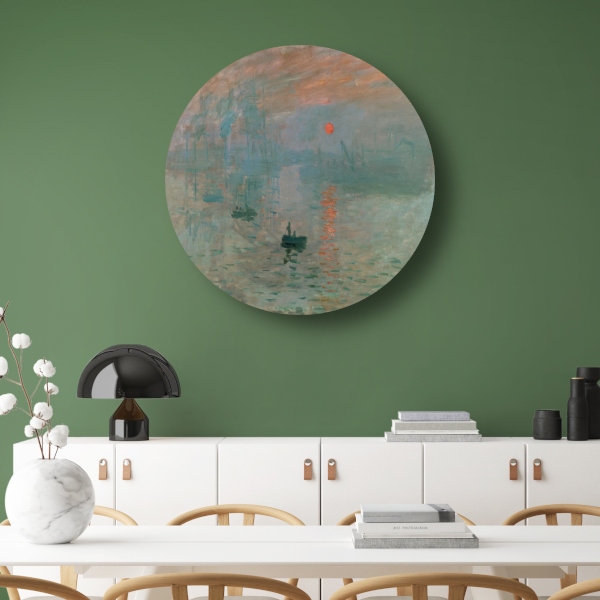 Impressie, zonsopkomst - Claude Monet aluminium muurcirkel