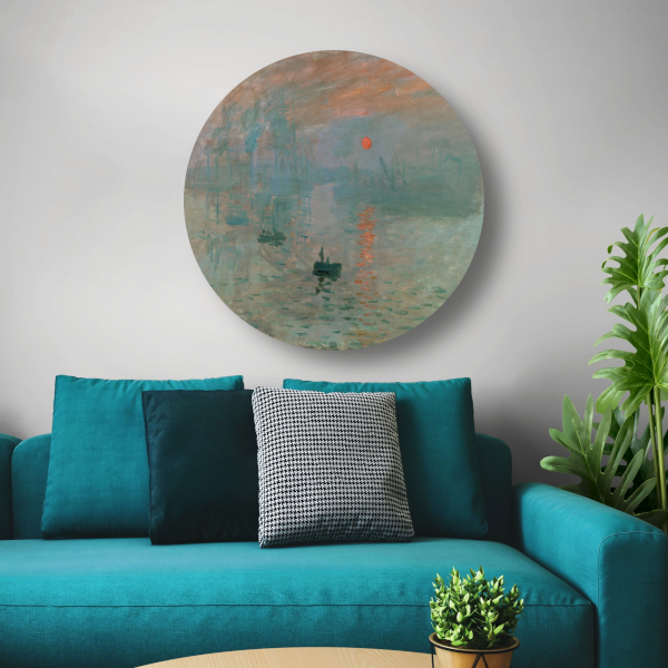 Impressie, zonsopkomst - Claude Monet aluminium muurcirkel