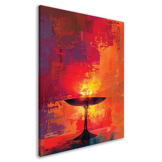 Abstract schaal met levendige kleuren canvas