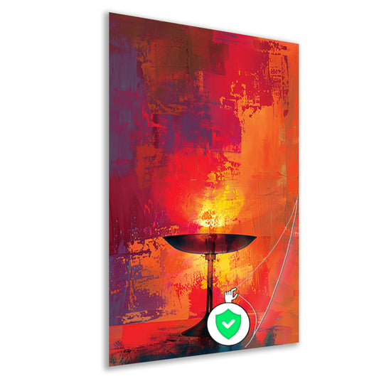 Abstract schaal met levendige kleuren poster