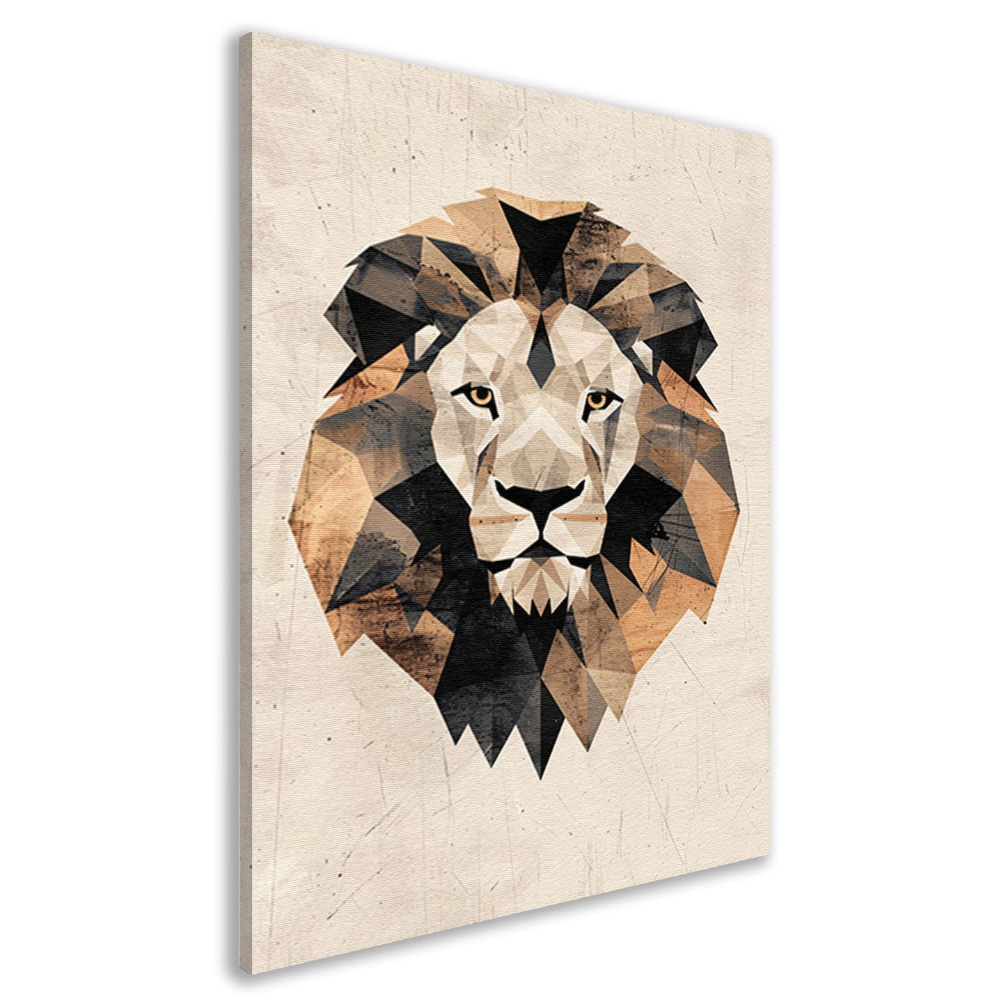 Abstracte Leeuw in Geometrische Art Deco Stijl canvas