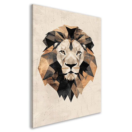 Abstracte Leeuw in Geometrische Art Deco Stijl canvas