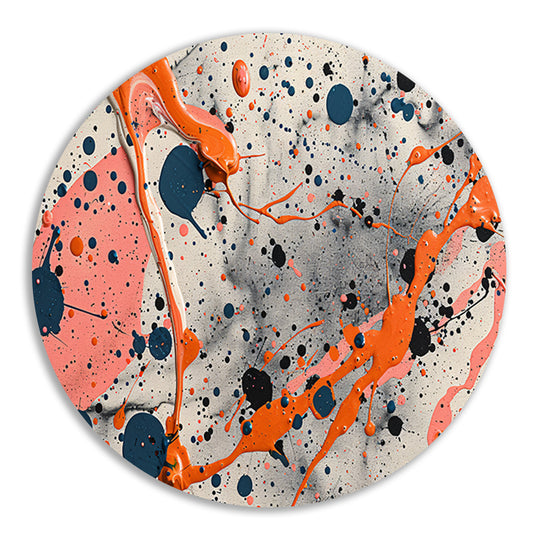 Abstract lijnencompositie in primaire kleuren aluminium muurcirkel