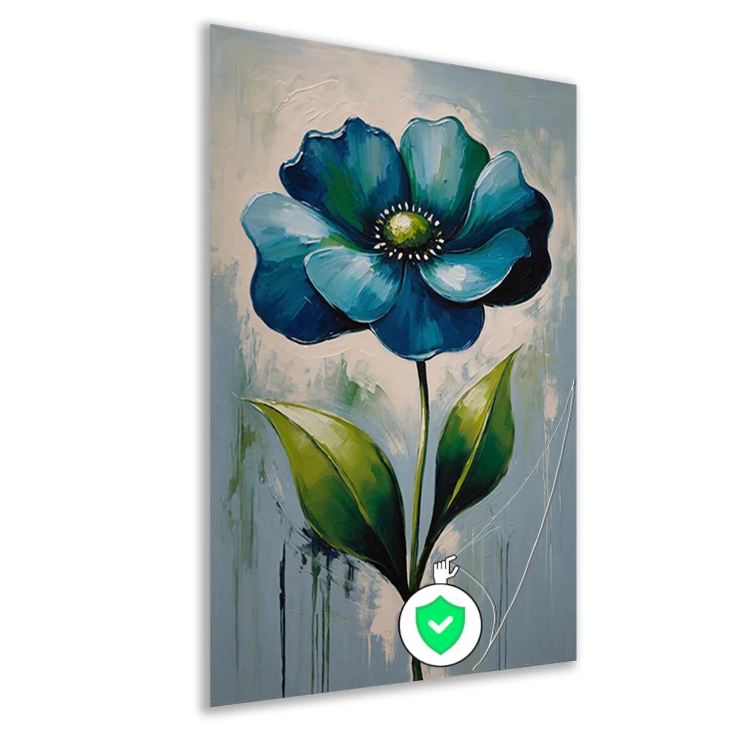 Impressionistische Blauwe Bloem op Canvas poster