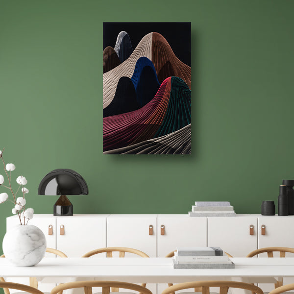 Kleurrijke abstracte bergen met schaduw poster