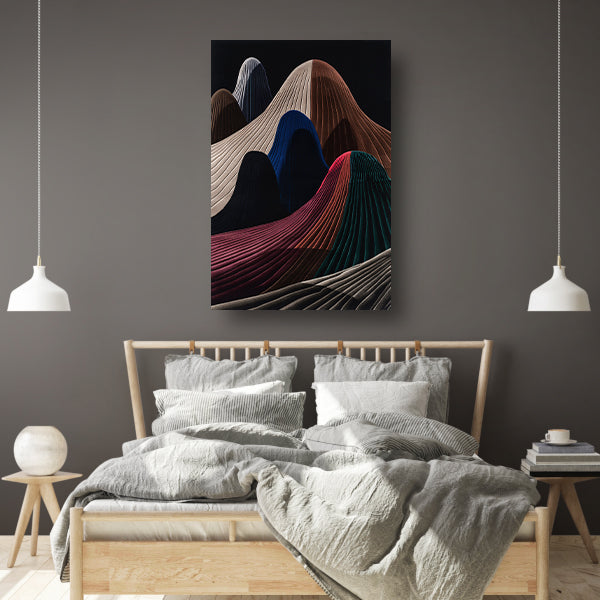 Kleurrijke abstracte bergen met schaduw poster